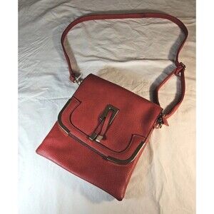 Rectangular Red Purse Bag Pocketbook With Shoulder Strap